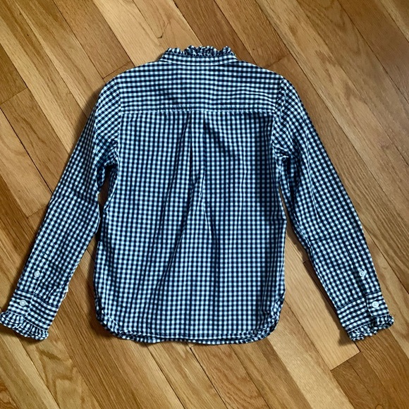 Vineyard Vines Girls’ 5 Long Sleeve Ruffle Neck Blouse w/Whale Logo - Picture 3 of 4